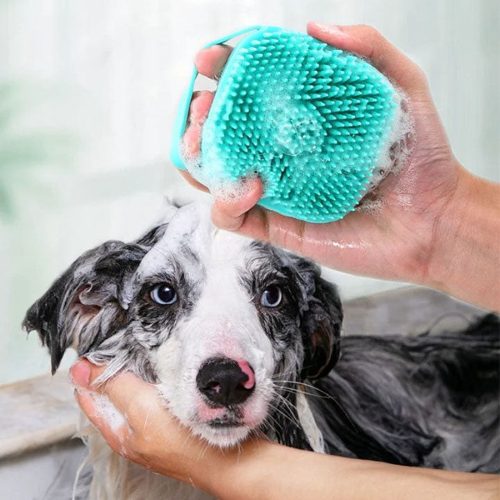 Hundereinigungsbürste aus Silikon mit Shampoo-Einlass - Sanftes und effektives Baden für Deinen Liebling